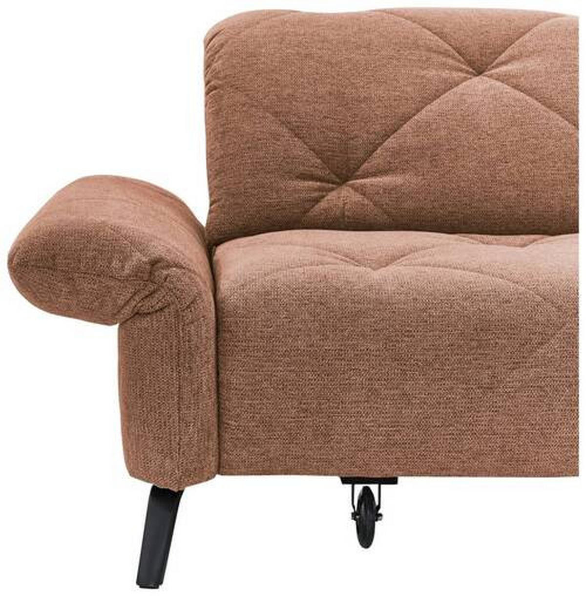 ECKSOFA in Webstoff Kupferfarben  - Schwarz/Kupferfarben, Design, Textil/Metall (244/173cm) - Moderano