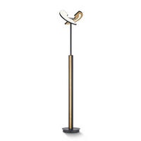 LED-DECKENFLUTER Duo 30/182 cm  - Eichefarben/Schwarz, Design, Holz/Metall (30/182cm)