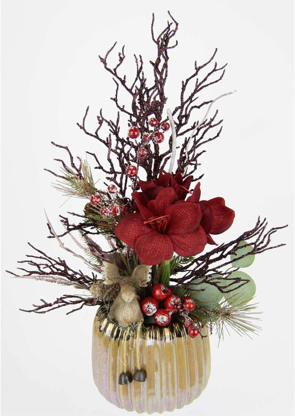 KUNSTBLUME  - Braun, KONVENTIONELL, Keramik/Textil (52cm) - X-Mas