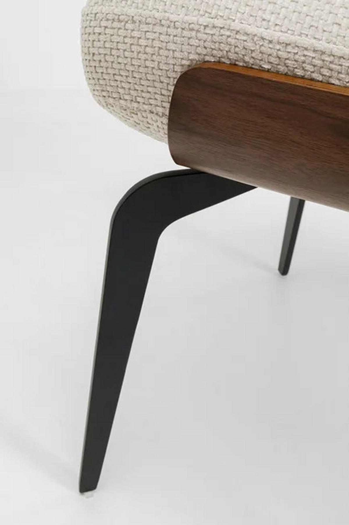 HOCKER in Holz, Metall, Textil Braun, Creme, Schwarz  - Creme/Schwarz, Design, Holz/Textil (45/50/45cm) - Kare-Design