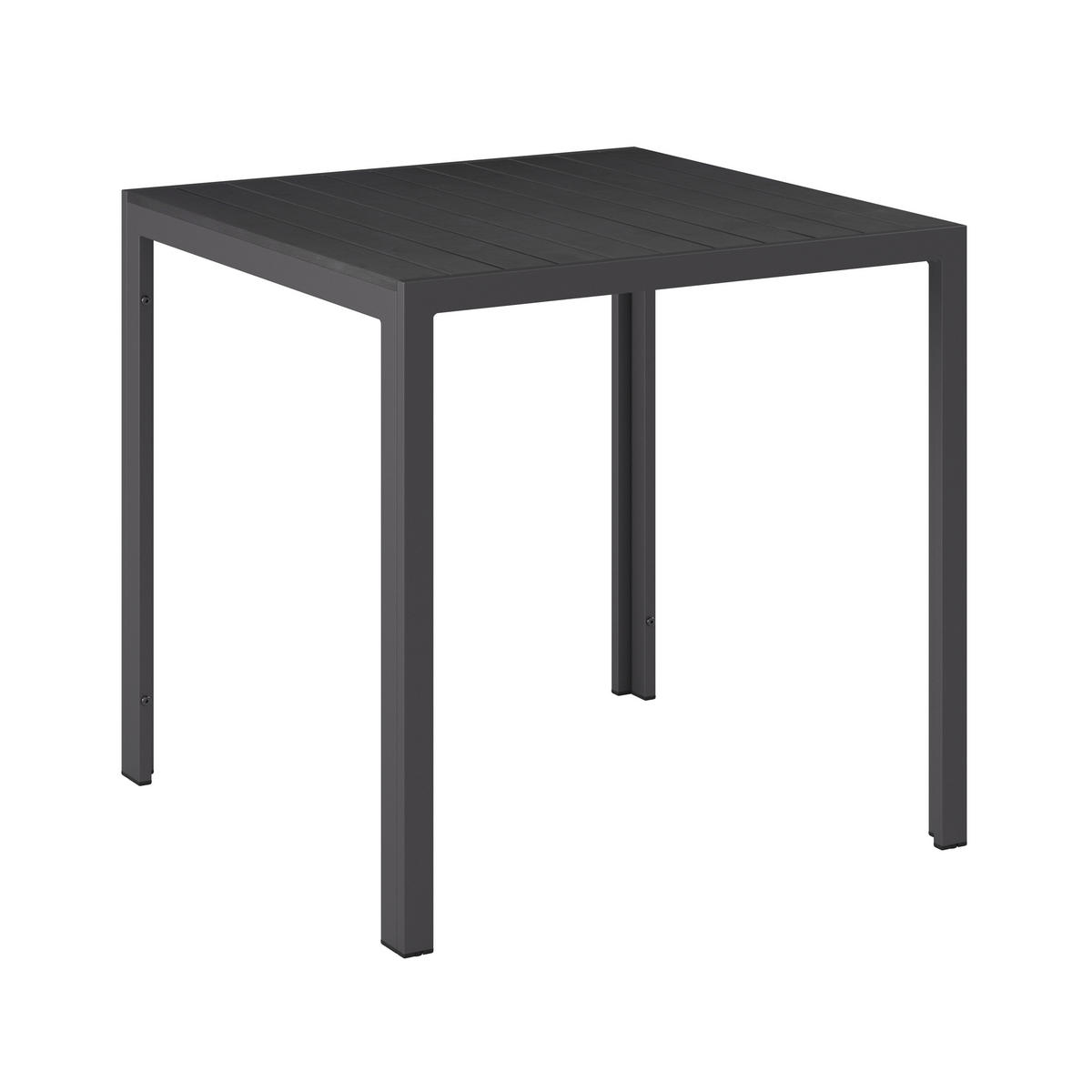 GARTENTISCH Metall, Kunststoff quadratisch  - Schwarz, MODERN, Kunststoff/Metall (75/74/75cm) - Ambia Garden