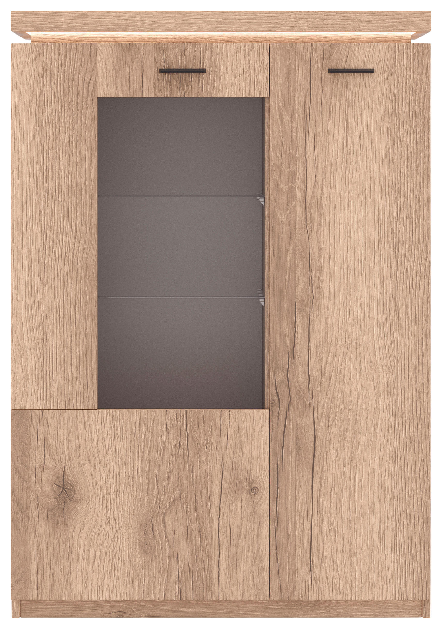 Vitrine Vancouver B: 98 Cm Mit Beleuchtung Eiche Dekor