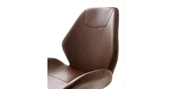 DREHSTUHL Lederlook Chromfarben, Dunkelbraun - Chromfarben/Dunkelbraun, Design, Kunststoff/Textil (59,5/91-101/62cm) - Hom`in