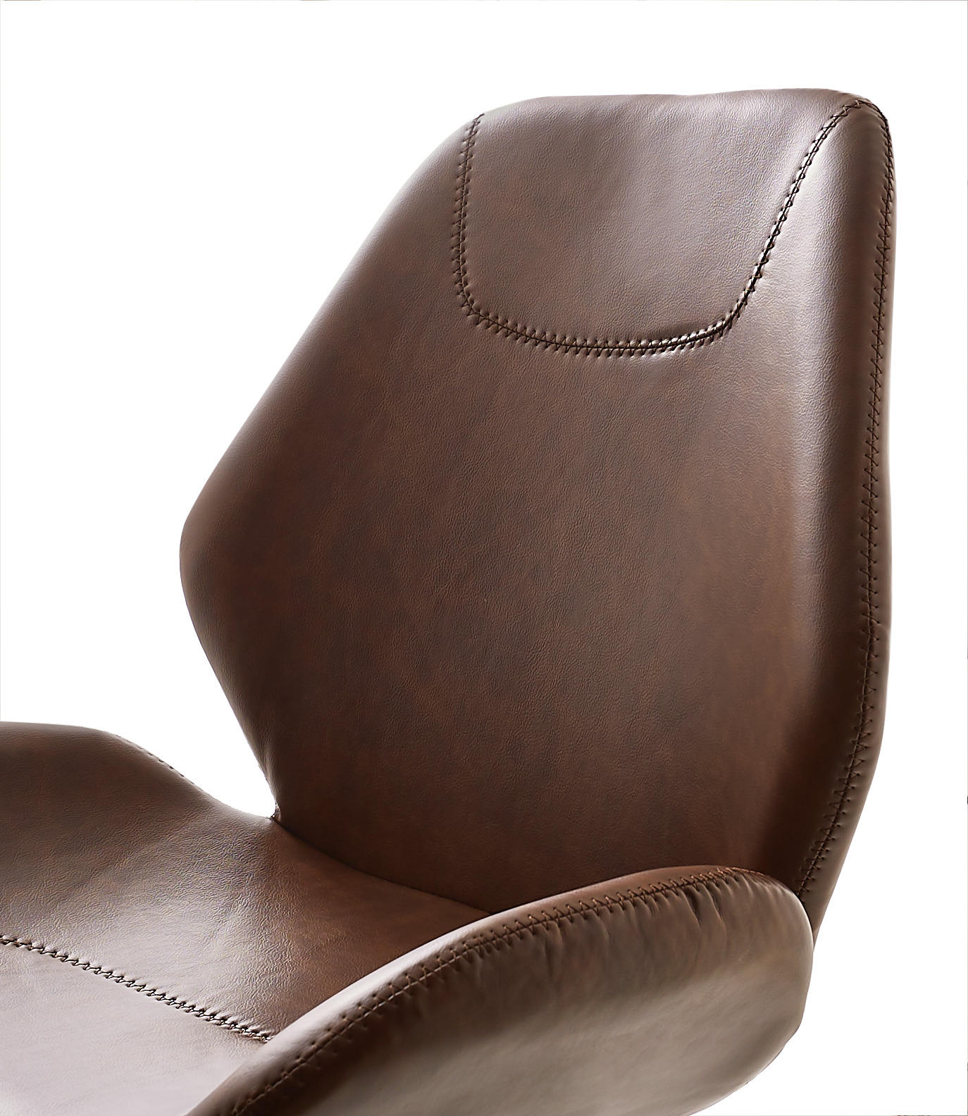 OTOČNÁ ŽIDLE, vzhled kůže, barvy chromu, tmavě hnědá - tmavě hnědá/černá, Design, kov/textil (59,5/91-101/62cm) - Hom`in