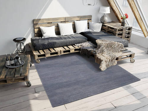 WOLLTEPPICH 250/350 cm  - Blaugrau, Natur, Textil (250/350cm) - Cazaris