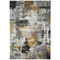TKANI TEPIH PERUGIA 133X190CM  siva, svetlosiva, kari žuta     - siva/kari žuta, Dizajnerski, tekstil (133/190cm) - Novel