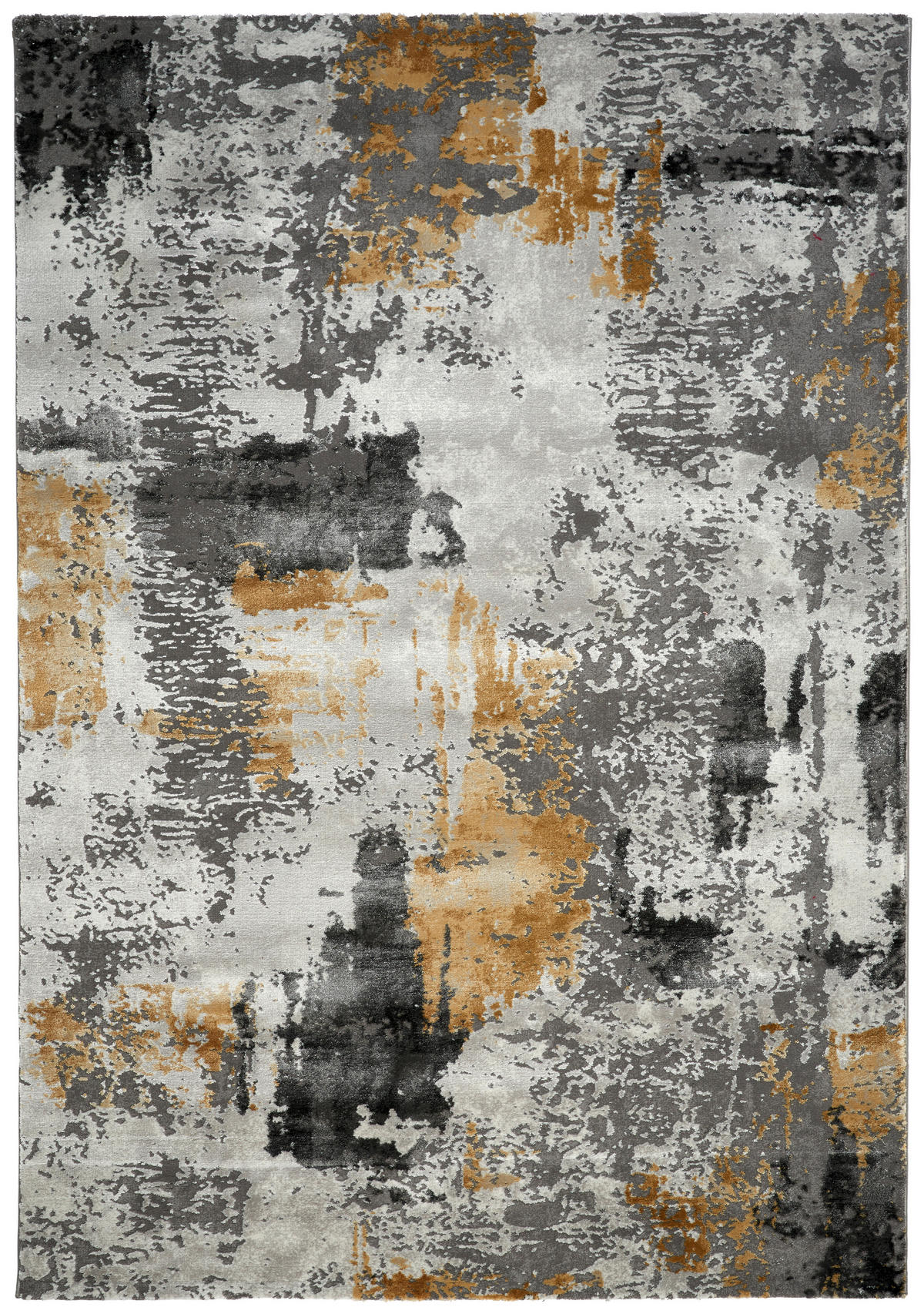 TKANI TEPIH PERUGIA 133X190CM  siva, svetlosiva, kari žuta     - siva/kari žuta, Dizajnerski, tekstil (133/190cm) - Novel
