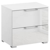 NACHTKÄSTCHEN 50/49/42 cm  in Klar, Weiss  - Klar/Weiss, Design, Glas/Holzwerkstoff (50/49/42cm) - Novel