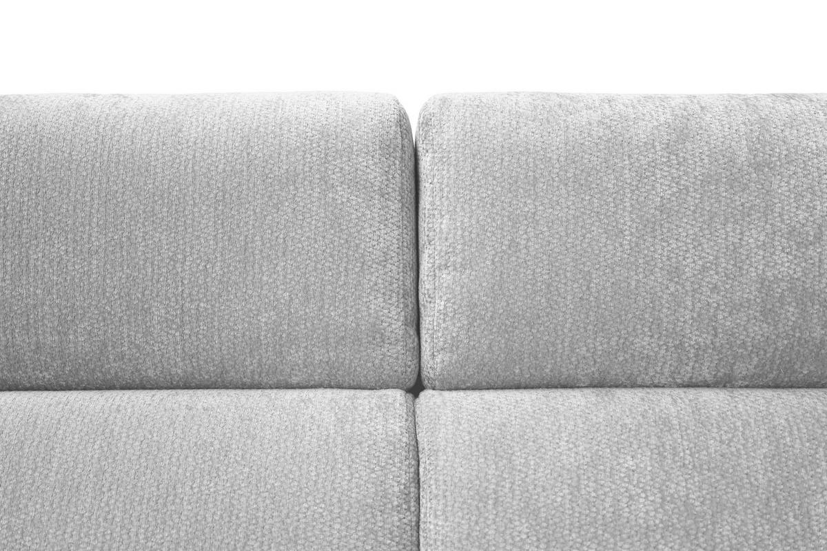 ECKSOFA Silberfarben Chenille Bettkasten, Schlaffunktion, Rücken echt, Kopfteilverstellung, Liegefläche im Originalstoff  - Silberfarben/Schwarz, KONVENTIONELL, Textil/Metall (265/206cm) - Carryhome