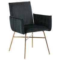 STUHL Samt Schwarz, Messingfarben  - Messingfarben/Schwarz, Design, Textil/Metall (57/87/60cm) - Livetastic