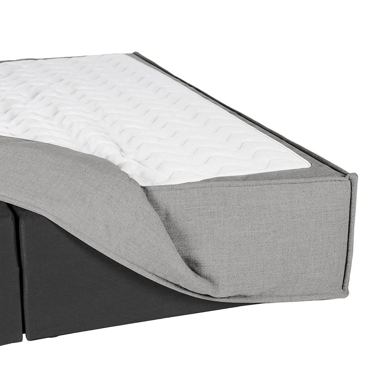 BOXSPRINGBETT 240/200 cm  in Hellgrau  - Hellgrau, Design, Textil (240/200cm) - home24