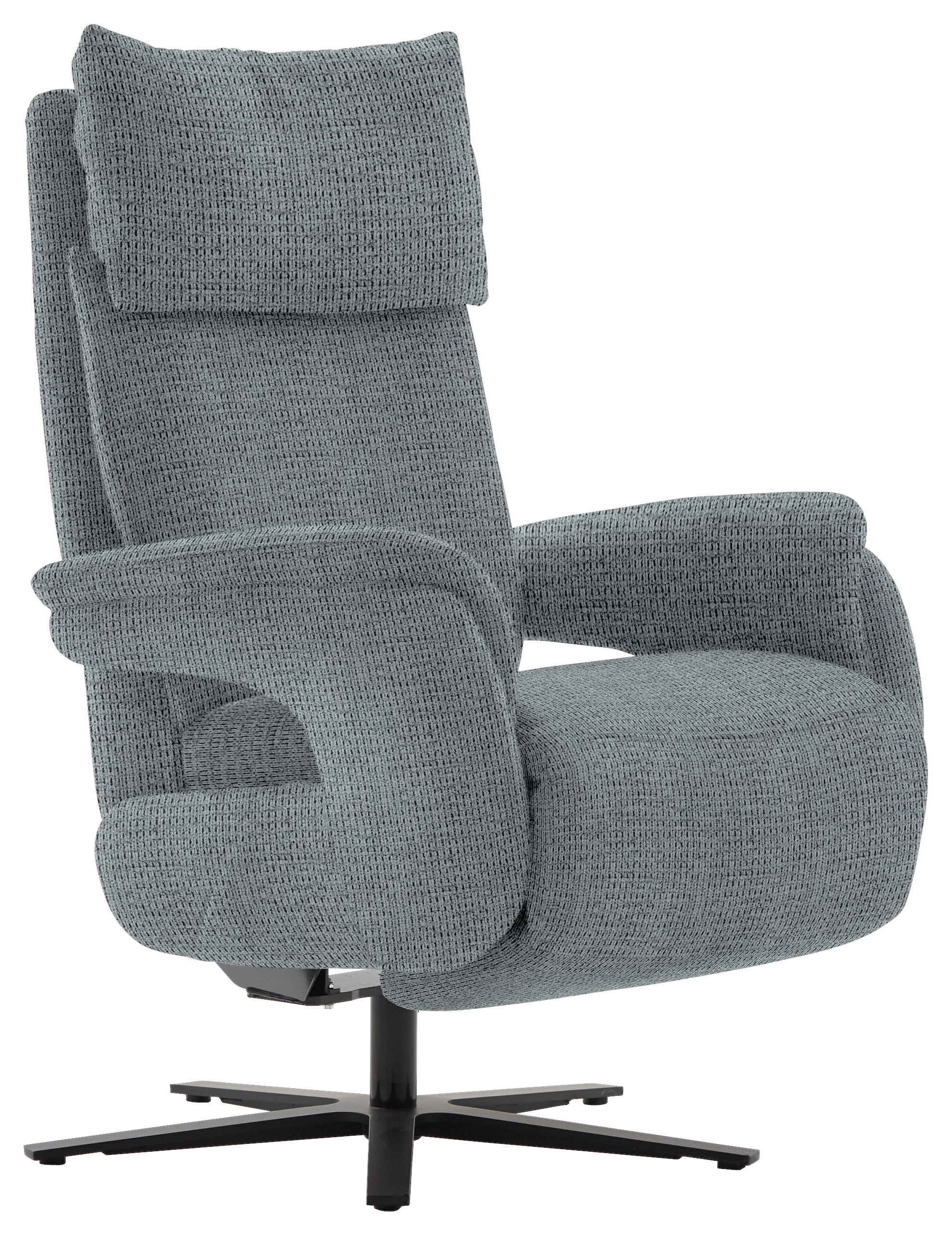 FERNSEHSESSEL in Struktur Anthrazit  - Anthrazit/Schwarz, MODERN, Textil/Metall (73/113-117/85cm) - Cantus