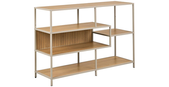 REGAL Grau, Eichefarben  - Eichefarben/Grau, MODERN, Holzwerkstoff/Metall (114/78/35cm) - Xora