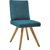 STUHL  in Mikrofaser Holz, Textil  - Eichefarben/Petrol, Design, Holz/Textil (46/94/58cm) - Dieter Knoll