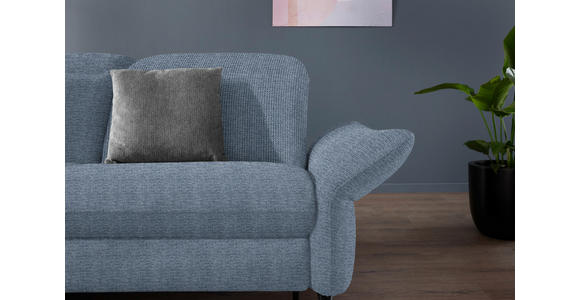 ECKSOFA in Flachgewebe Blau 233/299-313 cm - Blau/Schwarz, Design, Textil/Metall (233/299-313cm) - Dieter Knoll