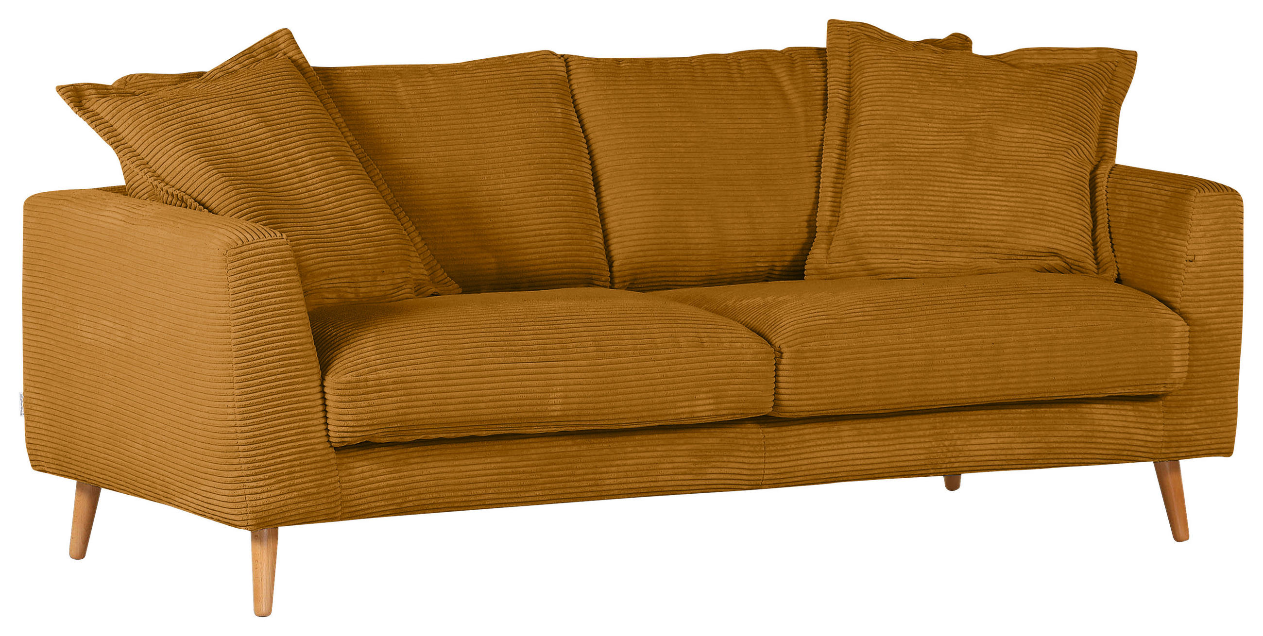 BIGSOFA in Cord Bernsteinfarben  - Bernsteinfarben/Naturfarben, ROMANTIK / LANDHAUS, Holz/Textil (220/69/100cm) - Landscape