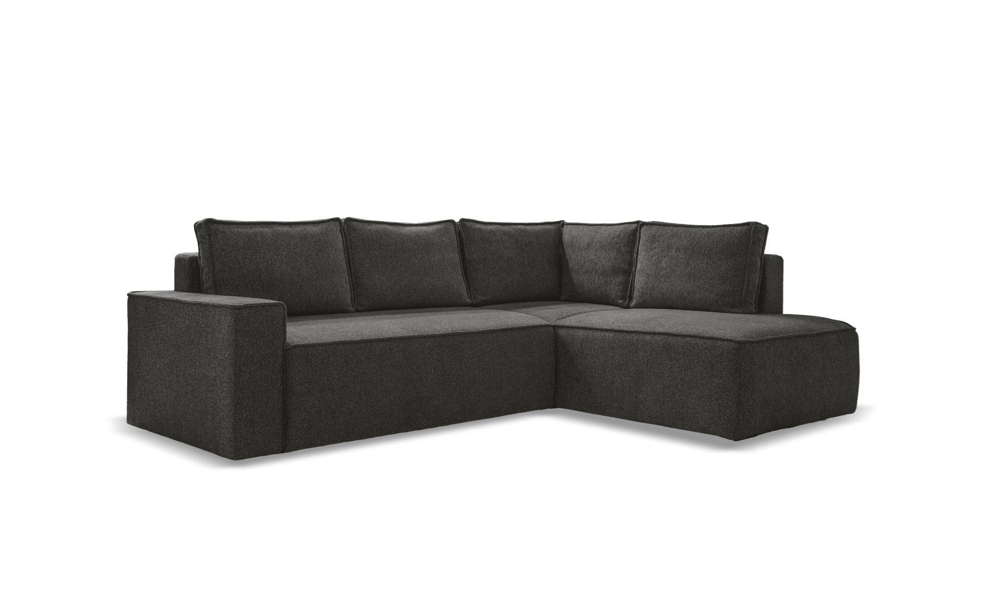 ECKSOFA in Dunkelgrau  - Weiss/Dunkelgrau, Design, Kunststoff/Textil (247/194cm) - MID.YOU