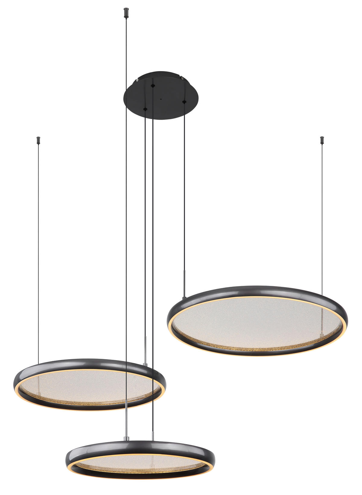 LED-HÄNGELEUCHTE BRIGGS 103/83/150 cm   - Schwarz/Weiß, Design, Kunststoff/Metall (103/83/150cm) - Globo