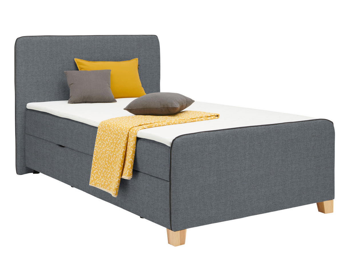 BOXBETT 120/200 cm  Dunkelgrau  - Eichefarben/Dunkelgrau, Design, Holz/Holzwerkstoff (120/200cm) - Moderano