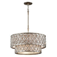 HÄNGELEUCHTE Elstead Lucia 62.2/48 cm   - Silberfarben, KONVENTIONELL, Glas/Textil (62.2/48cm) - Elstead Lighting