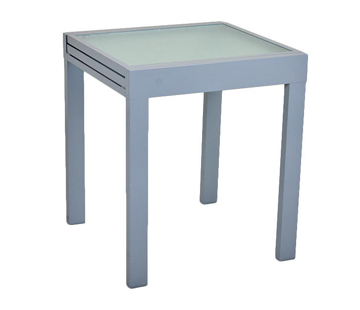 Thumbnail - Gardenson Gartentisch, Grau, Metall, Glas, quadratisch, eckig, 65x75x65 cm, ausziehbar, UV-beständig, wetterbeständig, p...