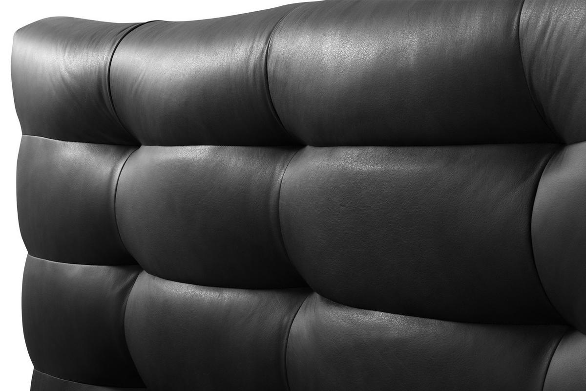 POLSTERBETT gepolstertes Kopfteil Anthrazit 180/200 cm  - Anthrazit/Schwarz, Design, Leder/Metall (180/200cm) - Esposa