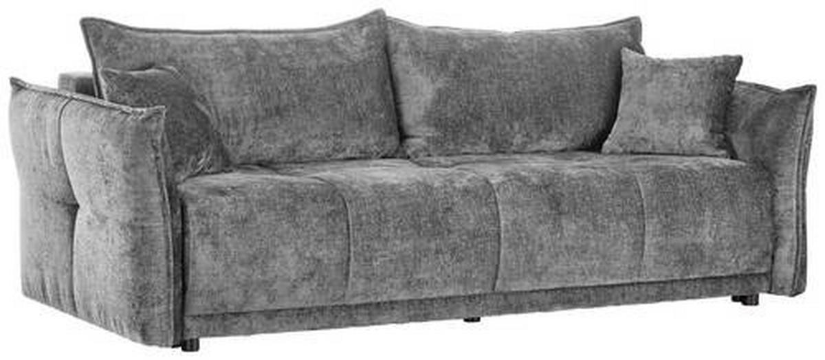 BOXSPRINGSOFA in Chenille Grau  - Schwarz/Grau, Modern, Kunststoff/Textil (235/95/108cm) - Hom`in