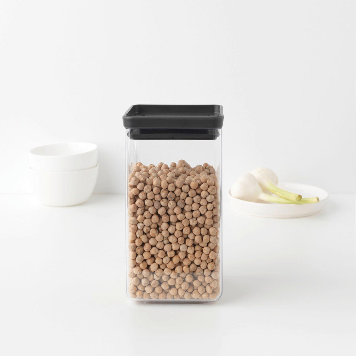 DÓZA NA POTRAVINY  - průhledné/tmavě šedá, Design, plast (11/20/11cm) - Brabantia