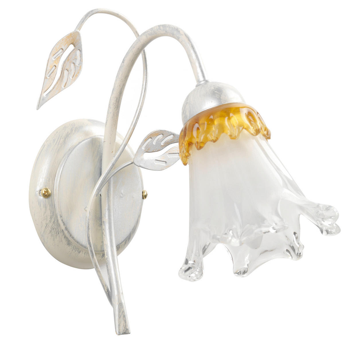 WANDLEUCHTE 18/23/25 cm   - Weiß, KONVENTIONELL, Glas/Metall (18/23/25cm)