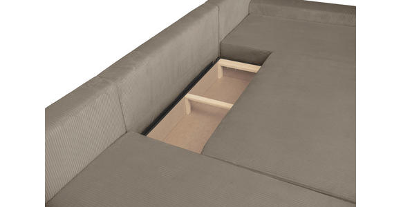 WOHNLANDSCHAFT  in Cord Taupe  - Taupe/Schwarz, KONVENTIONELL, Textil/Metall (191/351/191cm) - Carryhome
