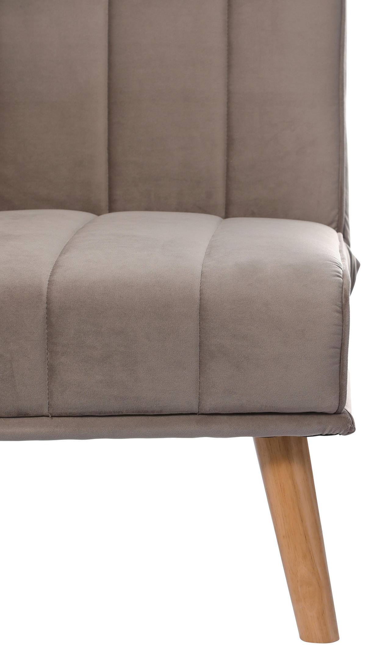 SCHLAFSOFA Samt Grau  - Naturfarben/Grau, Design, Holz/Textil (180/81/86cm) - P & B