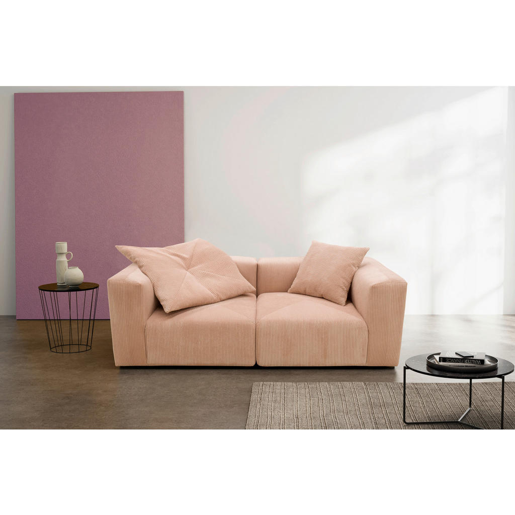 Thumbnail - Mid.you 2-Sitzer-Sofa, Rosa, Roségold, Textil, Uni, 216x69x108 cm, Made in EU, FSC Mix, erweiterbar, planbar, Rücken ech...