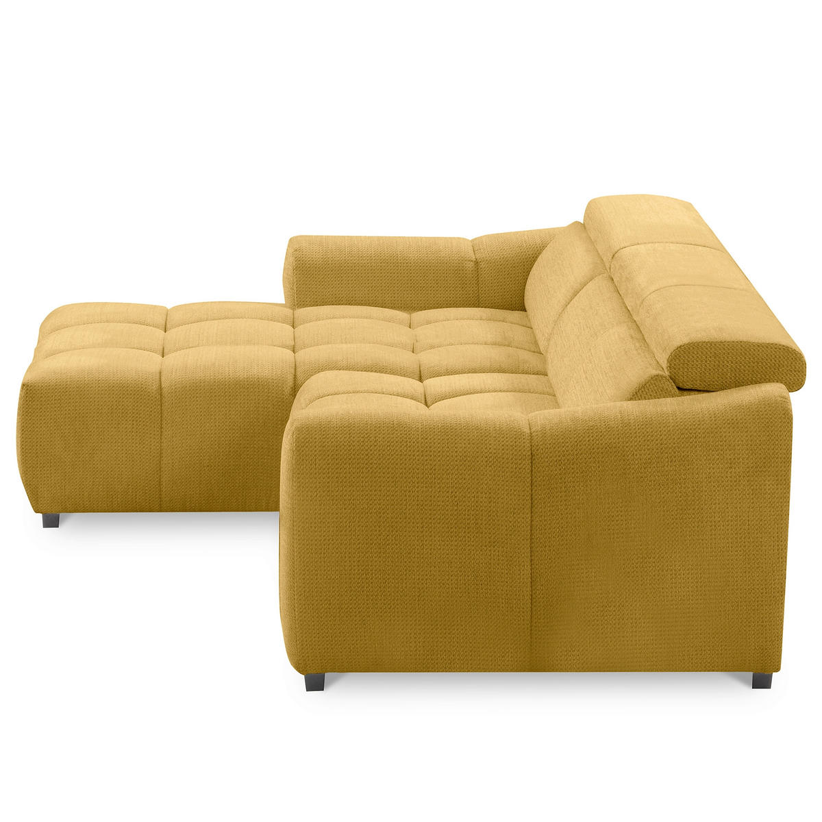 ECKSOFA  Webstoff Senfgelb  - Senfgelb/Schwarz, Design, Kunststoff/Textil (177/274cm) - Livetastic