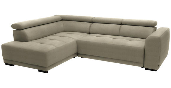 ECKSOFA in Chenille Beige 205/284 cm - Beige/Schwarz, Design, Kunststoff/Textil (205/284cm) - Xora