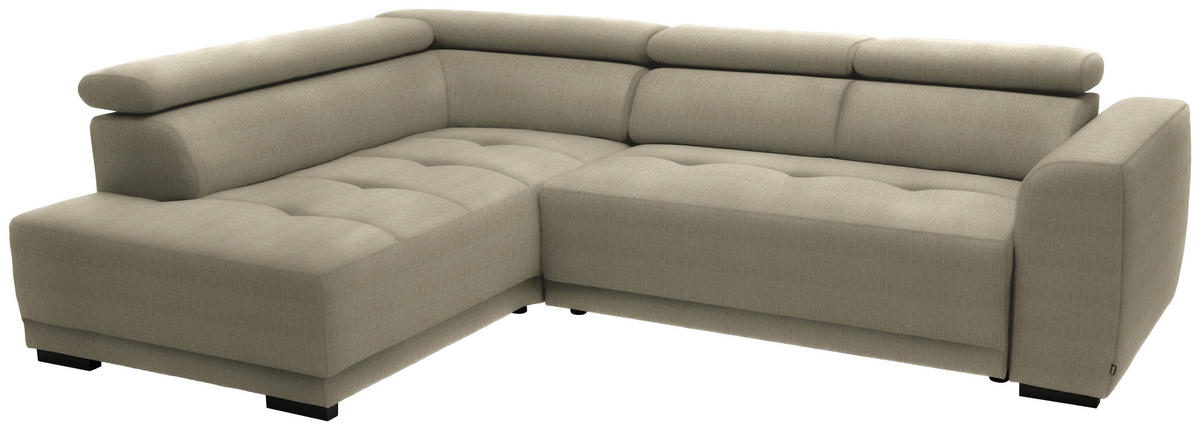 ECKSOFA in Chenille Beige  205/284 cm  - Beige/Schwarz, Design, Kunststoff/Textil (205/284cm) - Xora