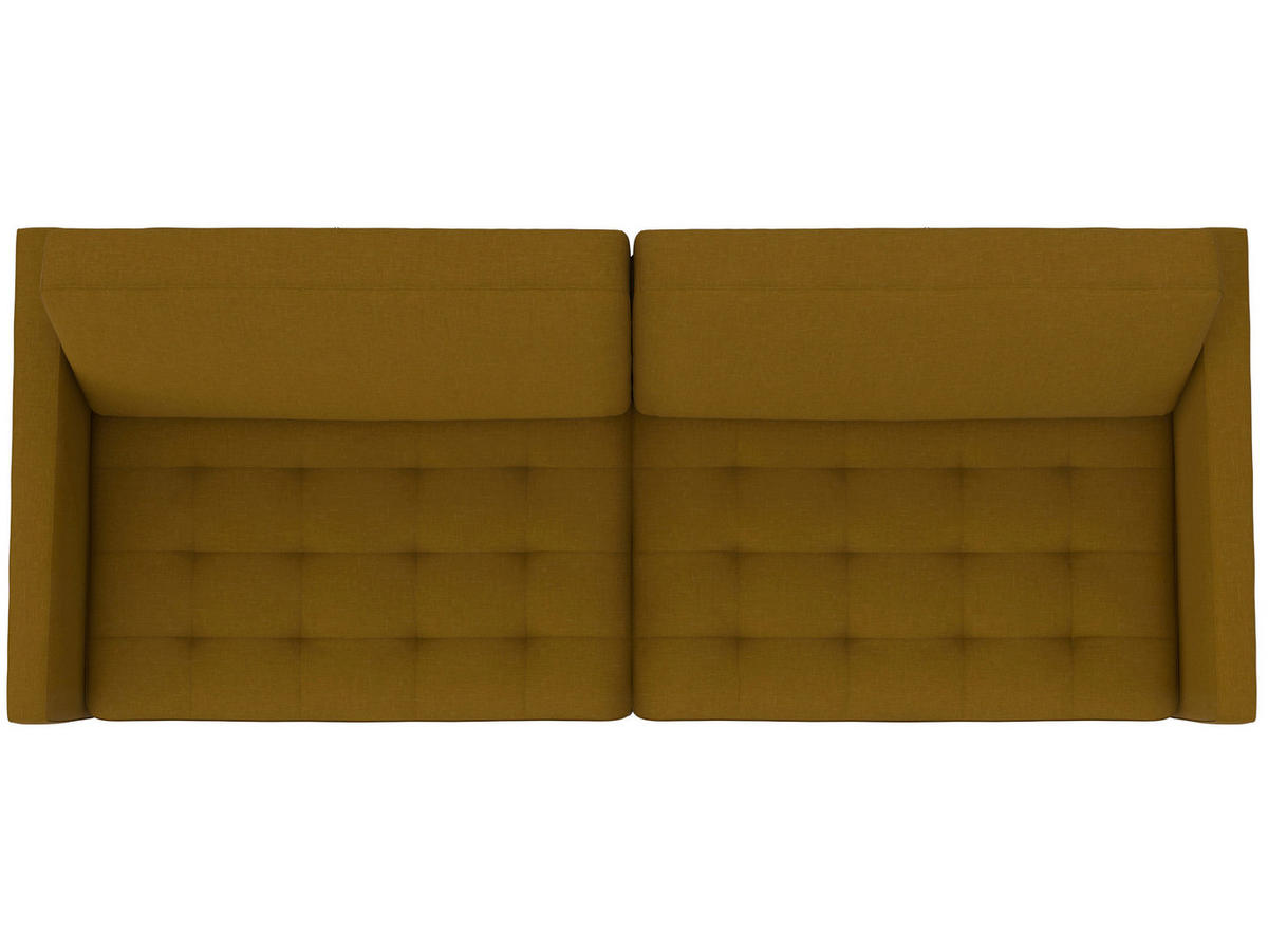 SCHLAFSOFA Webstoff, Leinenoptik Currygelb  - Currygelb/Schwarz, Basics, Kunststoff/Textil (207/86/86cm) - Livetastic