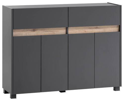 KOMMODE 112,2/84,4/33 cm  in Anthrazit  - Anthrazit/Silberfarben, Design, Holzwerkstoff/Kunststoff (112,2/84,4/33cm) - MID.YOU
