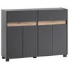 KOMMODE  in 112,2/84,4/33 cm  - Anthrazit/Silberfarben, Design, Holzwerkstoff/Kunststoff (112,2/84,4/33cm) - MID.YOU