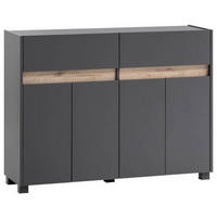 KOMMODE  in 112,2/84,4/33 cm  - Anthrazit/Silberfarben, Design, Holzwerkstoff/Kunststoff (112,2/84,4/33cm) - MID.YOU