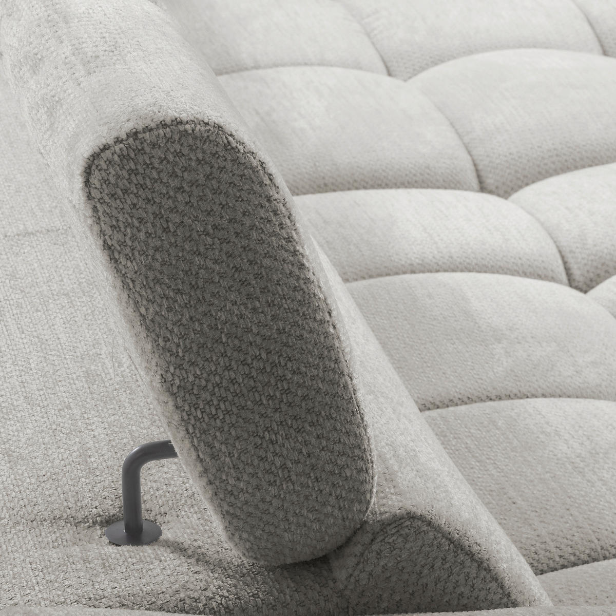 ECKSOFA  Webstoff Greige  - Greige/Schwarz, Design, Kunststoff/Textil (274/177cm) - Livetastic