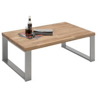 COUCHTISCH Eiche massiv 110/70/41,5 cm rechteckig Eichefarben  - Eichefarben/Alufarben, Design, Holz/Metall (110/70/41,5cm) - MID.YOU