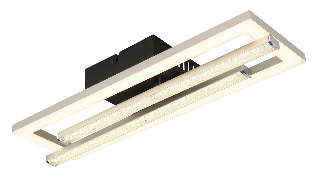 STROPNÍ LED SVÍTIDLO, 40/37,5/6,3 cm - černá/čiré, Design, plast (40/37,5/6,3cm) - Globo
