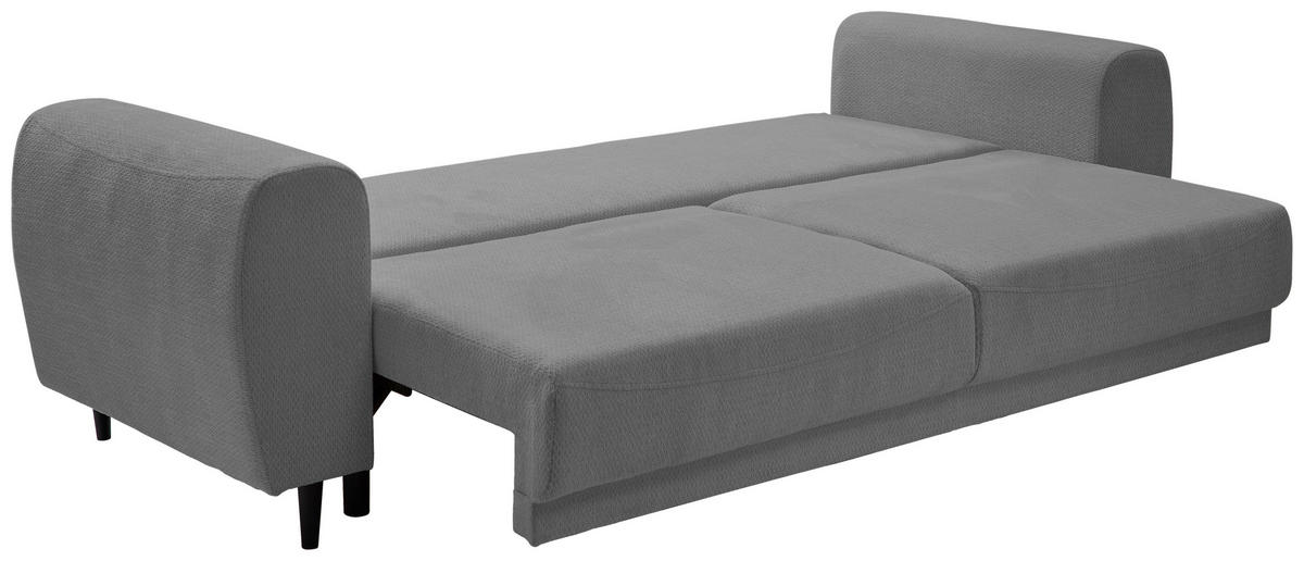 SCHLAFSOFA in Chenille Dunkelgrau  - Dunkelgrau/Schwarz, Konventionell, Holz/Textil (245/85/92cm) - Livetastic
