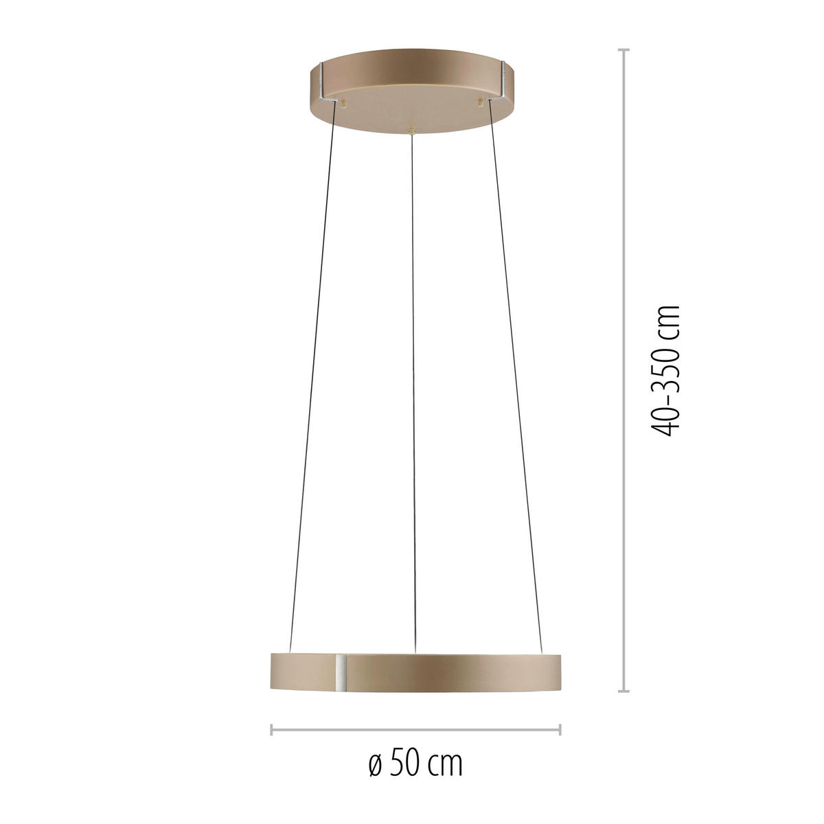 LED-PENDELLEUCHTE PURE E-Clipse 50/50/350 cm   - Bronzefarben, MODERN, Kunststoff/Metall (50/50/350cm) - Neuhaus PURE