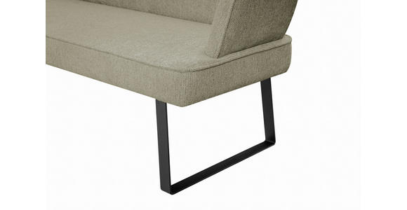 SITZBANK 185/91/66 cm Webstoff Schwarz, Hellgrün  - Schwarz/Hellgrün, Design, Textil/Metall (185/91/66cm) - Novel