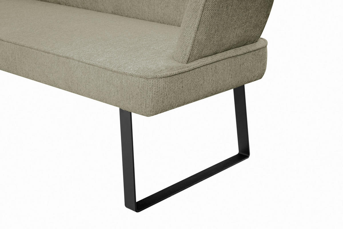 SITZBANK 205/91/66 cm Webstoff Schwarz, Hellgrün  - Schwarz/Hellgrün, Design, Textil/Metall (205/91/66cm) - Novel