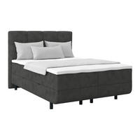 POLSTERBETT Bettkasten, Topper 140/200 cm  in Dunkelgrau  - Dunkelgrau/Schwarz, MODERN, Kunststoff/Textil (140/200cm) - MID.YOU