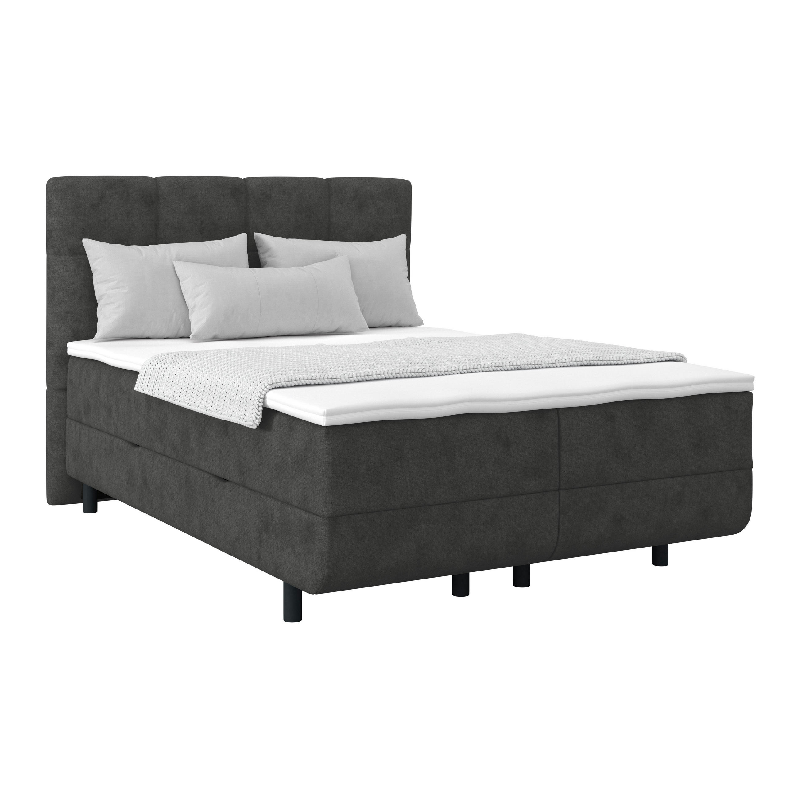 Livetastic Polsterbett Dunkelgrau 140x200 cm