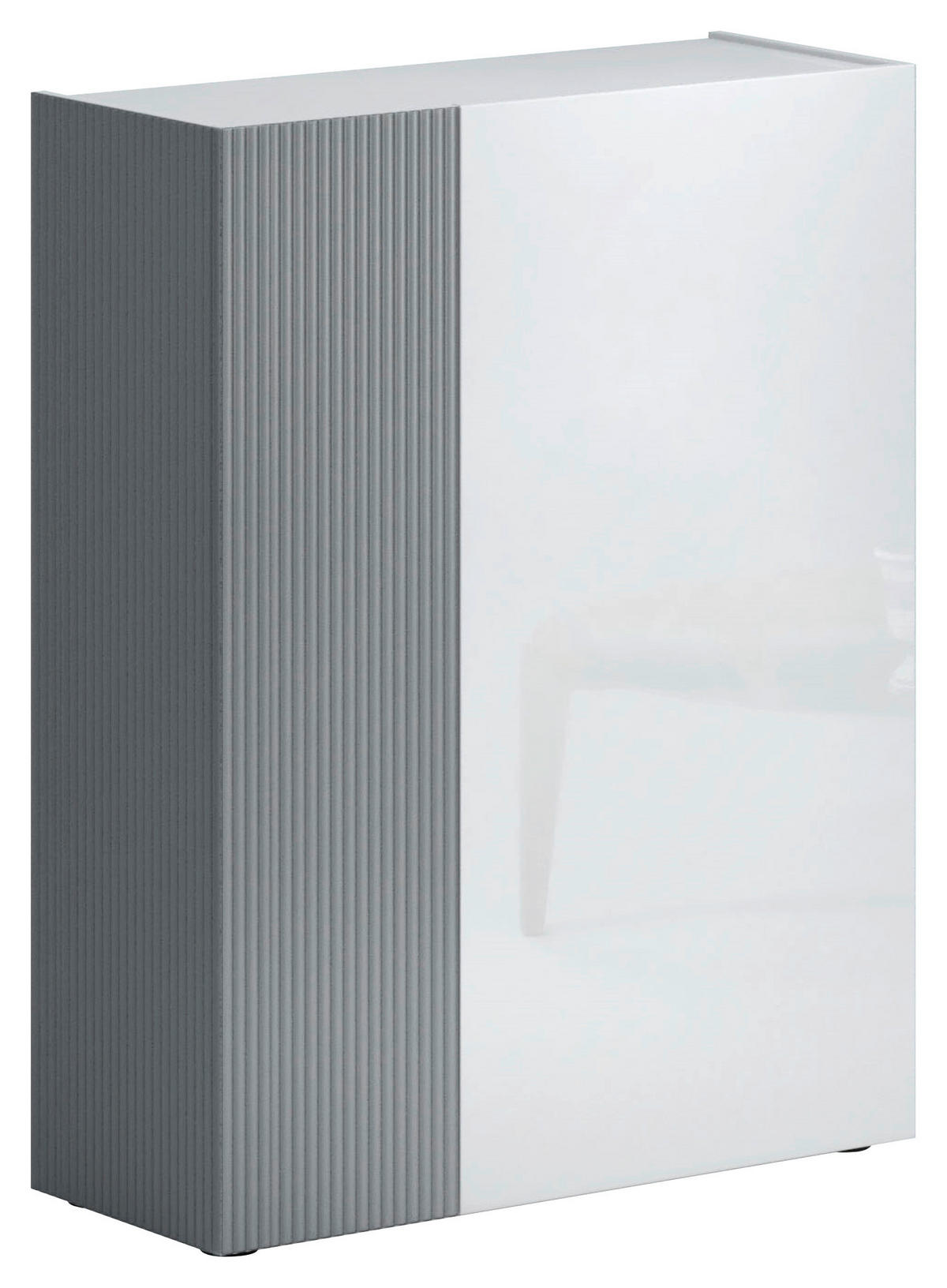 SCHUHSCHRANK 87/113/34 cm  - Weiss/Schwarz, Design, Glas/Holzwerkstoff (87/113/34cm) - Voleo