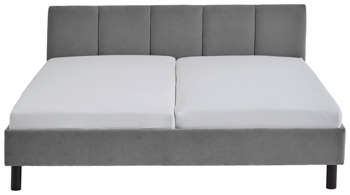 POLSTERBETT 180/200 cm  in Grau  - Schwarz/Grau, Basics, Holz/Textil (180/200cm) - Boxxx